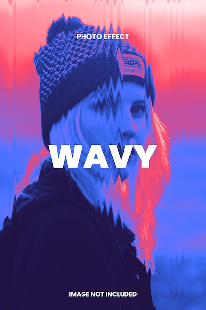 wave photo effect psd