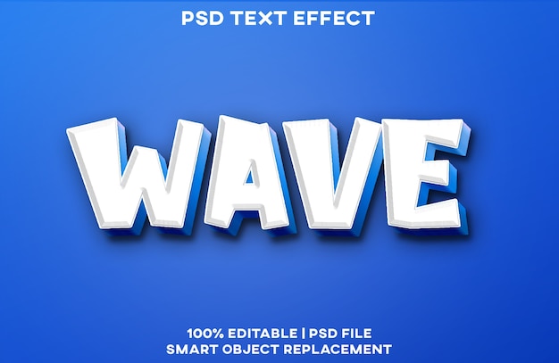 PSD wave text effect style template