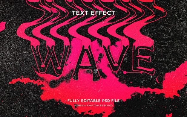 PSD wave text effect