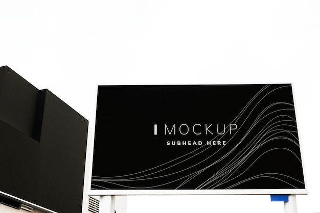 wave texture billboard design mockup
