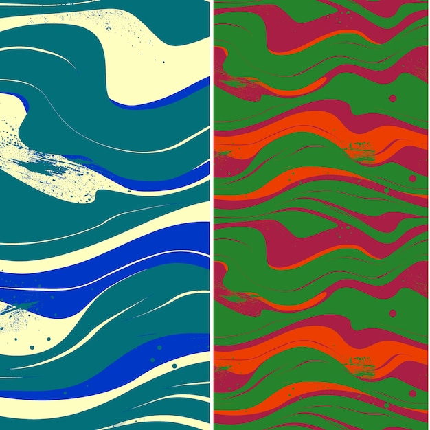 Wave With Droplet Silhouette Cascading in a Dynamic Pattern Nature Pattern Vector Designs