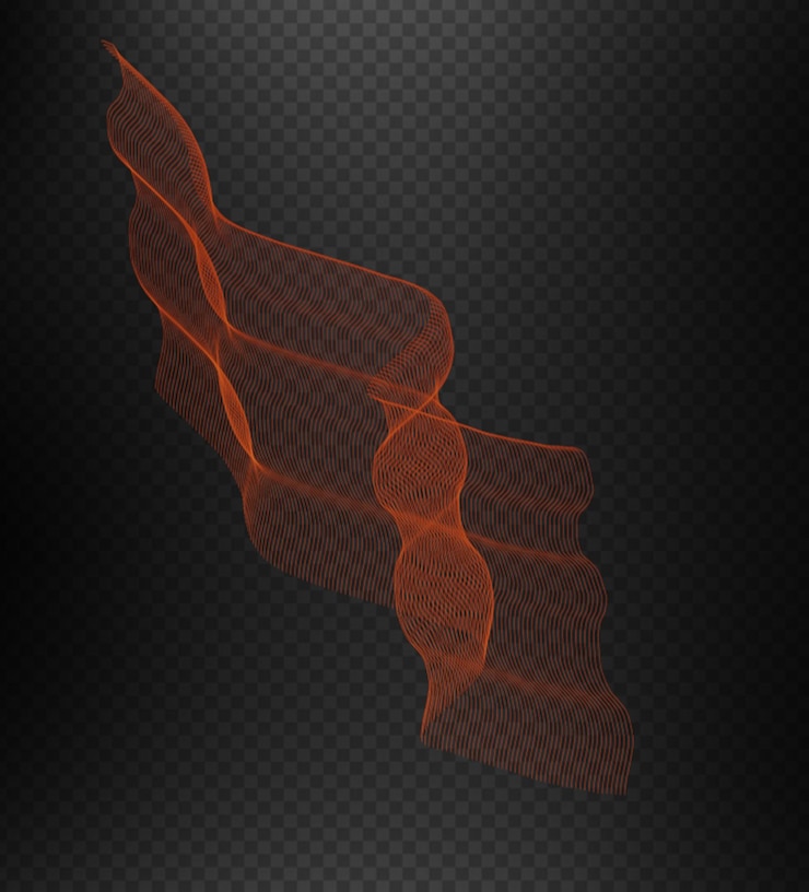 PSD waves abstract on transparent background