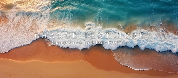 Waves on the beach as a background aerial view