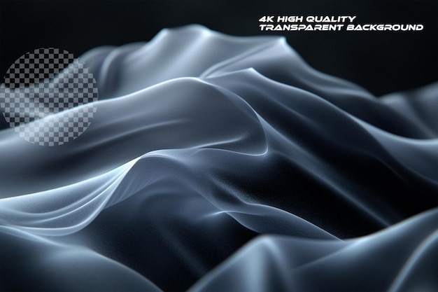 Waves in a digital binary code structure 3D illustration on transparent background