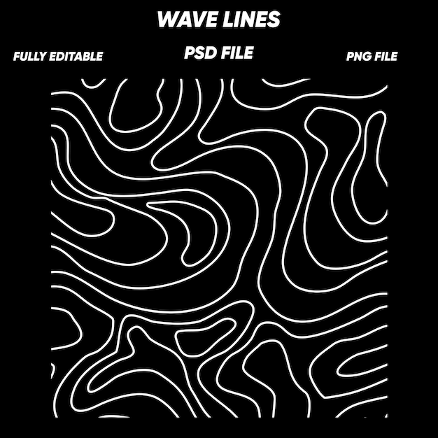 PSD waves line effect lines pattern voor achtergrond messy lines met psd-bestand