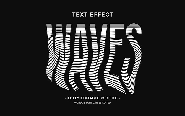 PSD waves text effect