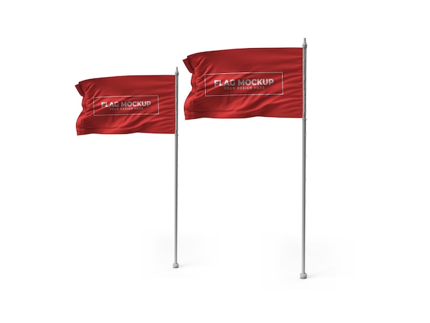 PSD waving flag 3d mockup design