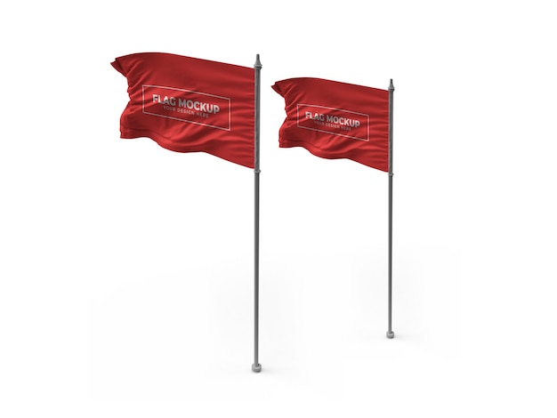 PSD waving flag 3d mockup design