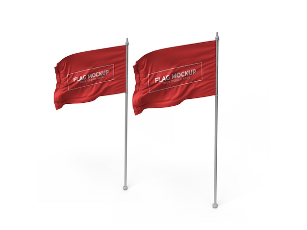 PSD waving flag 3d mockup design