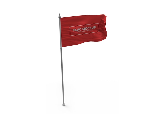 PSD waving flag 3d mockup isolated design