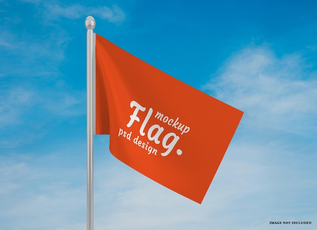 Waving flag mockup design isolated design isolated