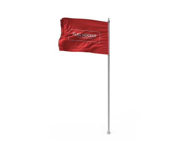 PSD waving flag mockup design isolated