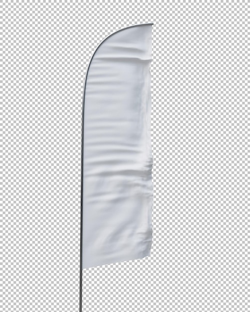 PSD waving flag mockup on transparent