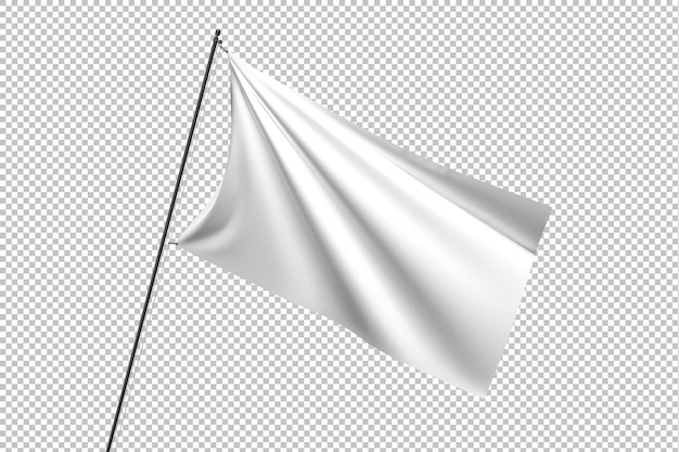 PSD waving flag mockup on transparent