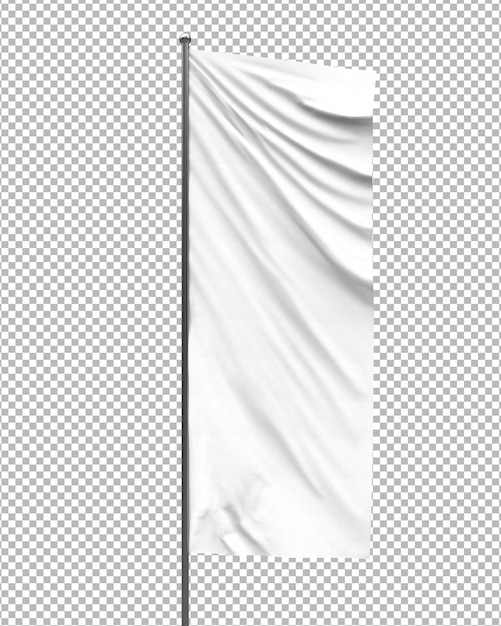 PSD waving flag mockup on transparent