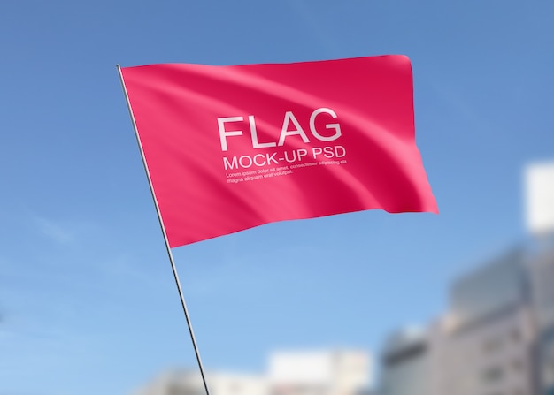 Waving flag mockup