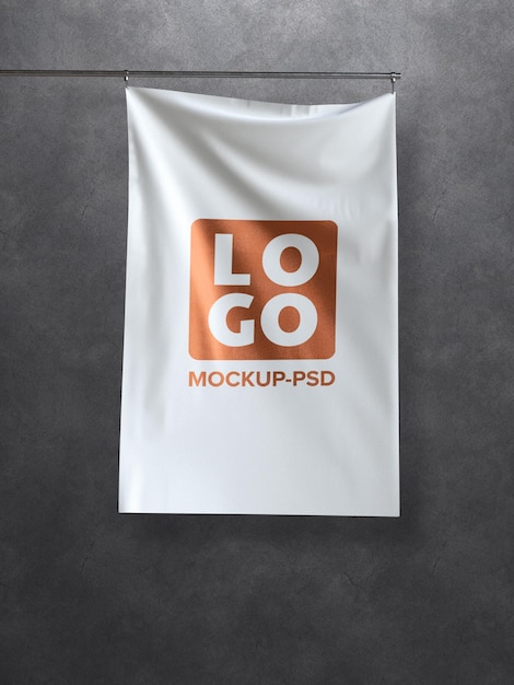 PSD waving flag mockup