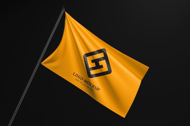 PSD waving flag mockup