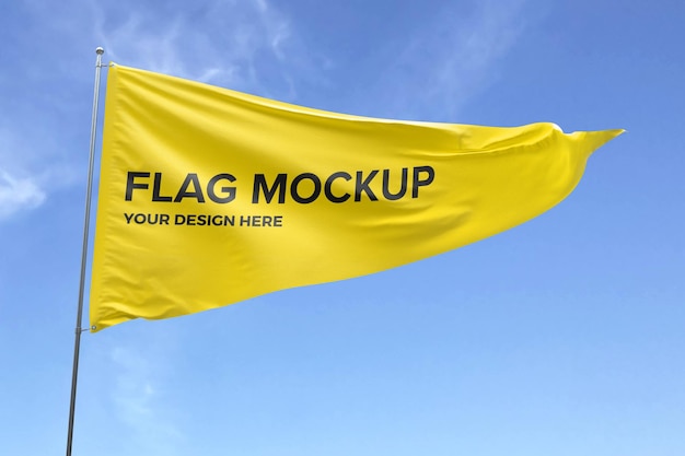 Waving flag mockup