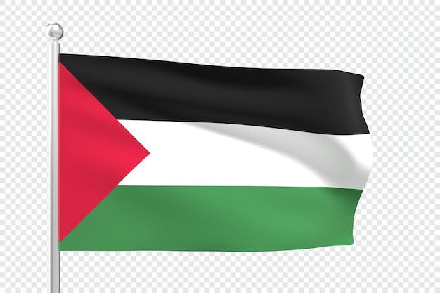 PSD パレスチナの国旗を振る パレスチナの国旗を振る 3dレンダリング