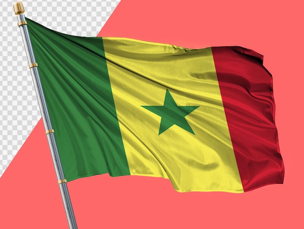 Waving flag of Senegal Transparent background Full HD