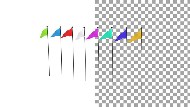 PSD 그림자 3d 렌더링 없이 깃발을 흔들며