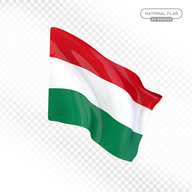 waving hungarian flag 3d render
