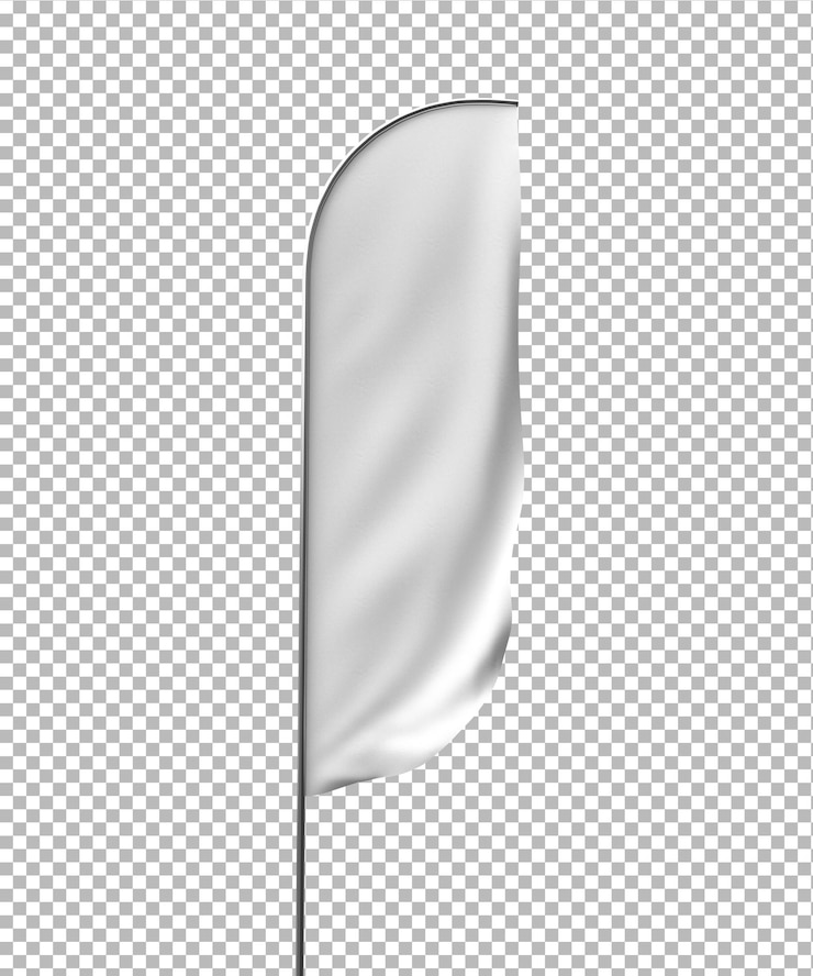 PSD waving vlag mockup op doorzichtig