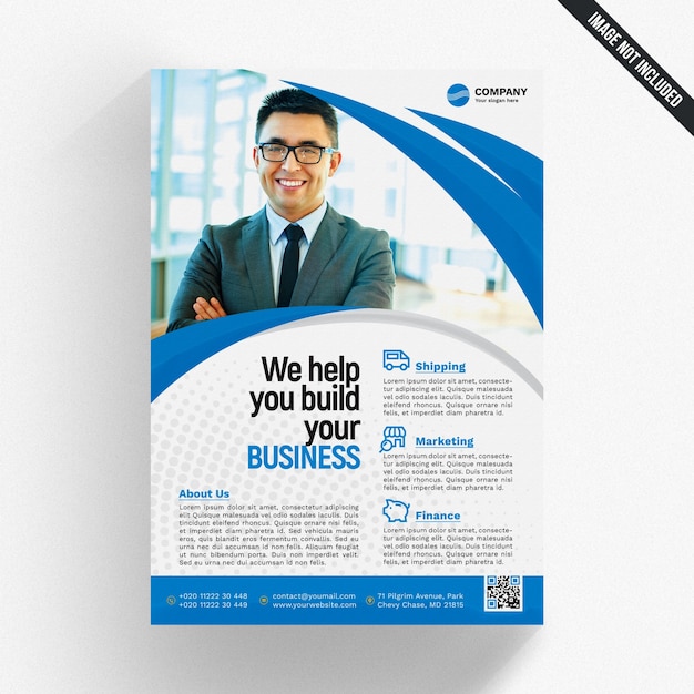 PSD wavy business brochure template