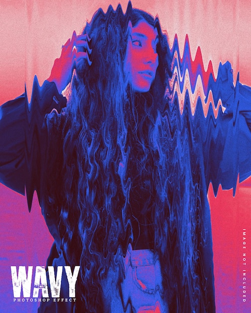Wavy photo effect premium PSD