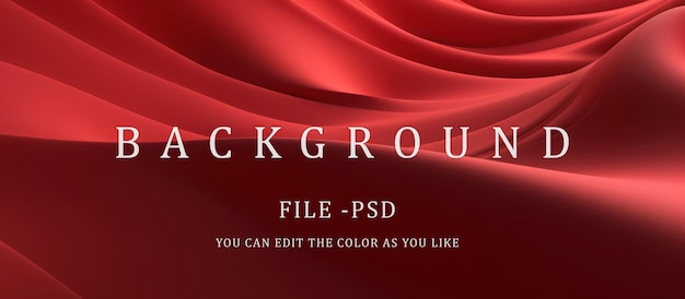 PSD wavy red fabric background