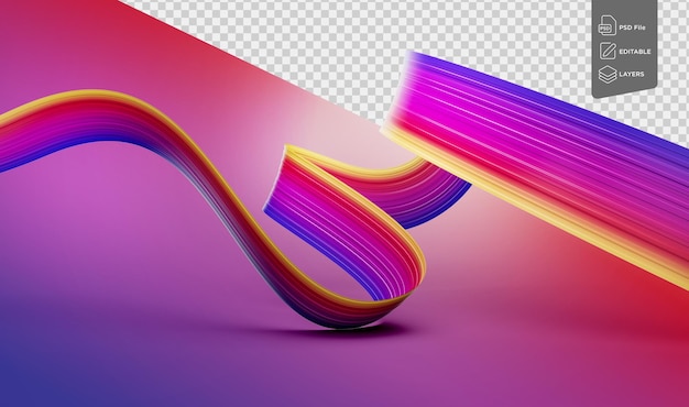 Wavy Shiny Social Media Ribbon Flag Isolated On Soft Blurred Gradient Background Ilustracja 3d