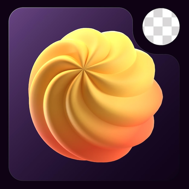 wavy sphere abstract 3d shape with gradient color