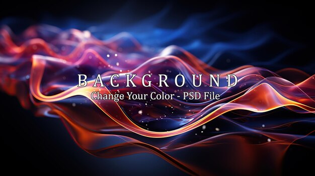 PSD wavy surface with dynamic particles futuristic technology background