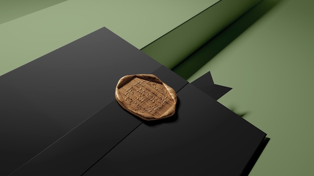 PSD wax seal mockup design