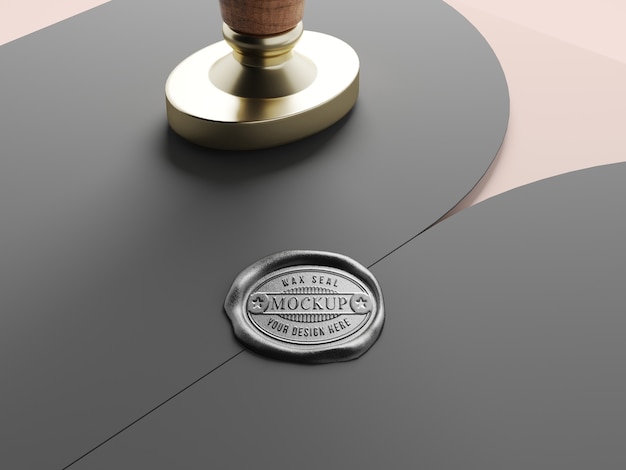 PSD wax seal mockup design