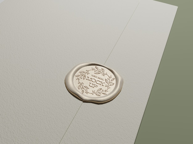 PSD wax seal mockup design