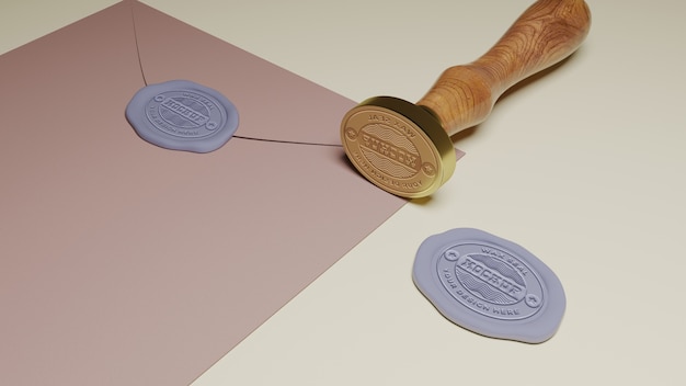 PSD wax seal mockup design