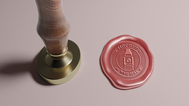 PSD wax seal mockup design