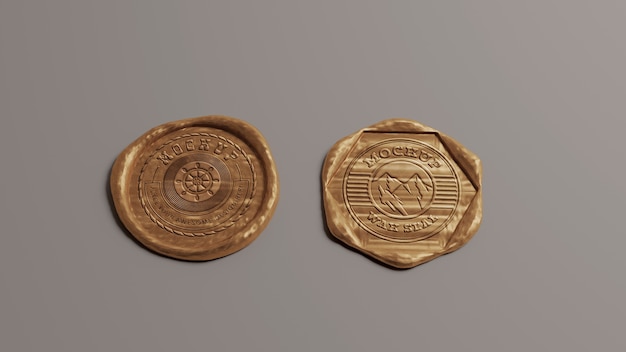 PSD wax seal mockup design