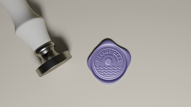 PSD wax seal mockup design