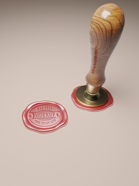 PSD wax seal mockup design