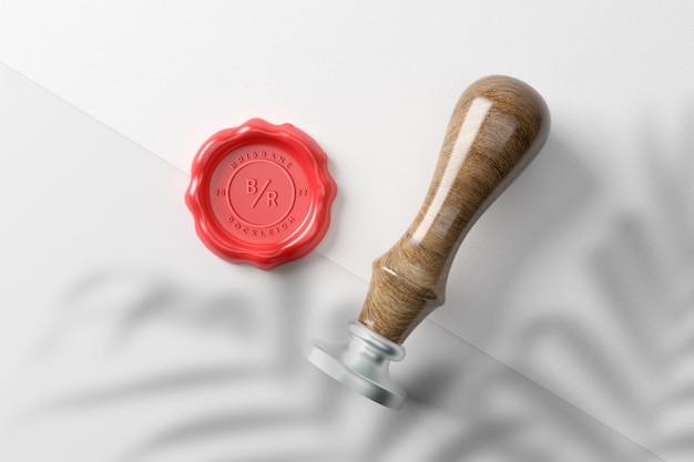 Wax seal stamp logo mockup