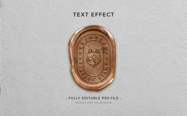 PSD wax seal stamp text effect