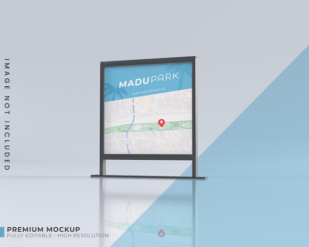 PSD wayfinding billboard square mockup