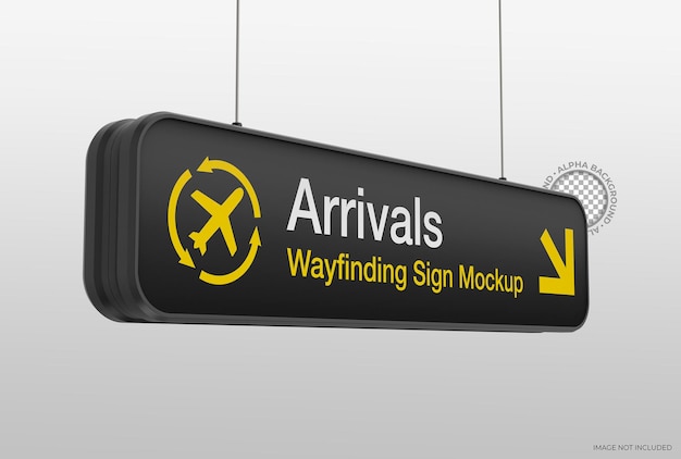 Wayfinding sign mockup for information and communication