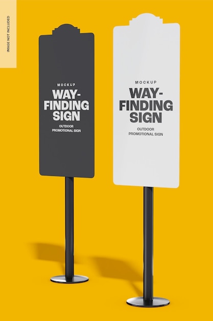 Wayfinding signages mockup, right view