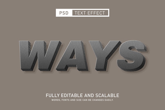 ways editable 3d text effects template