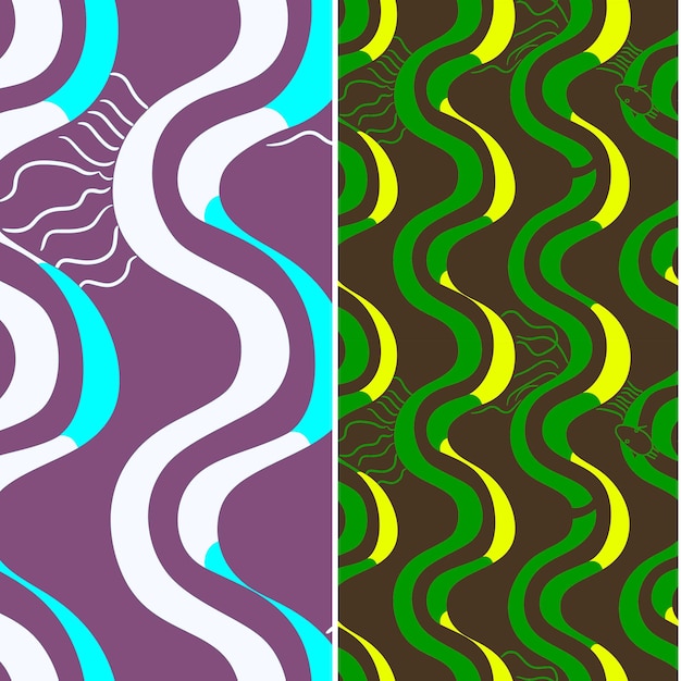 Wąż morski z wężycą sylwetką elegancki minimalistyczny graficzny D Nature Pattern Vector Designs