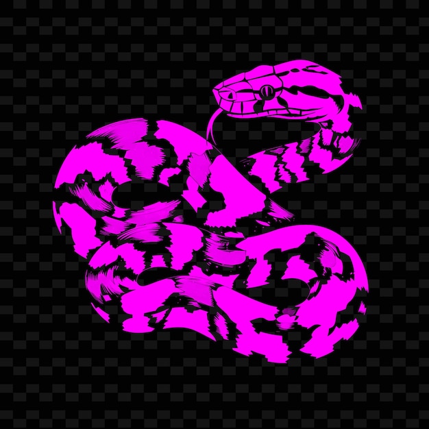 PSD wąż z różowym na czarnym tle